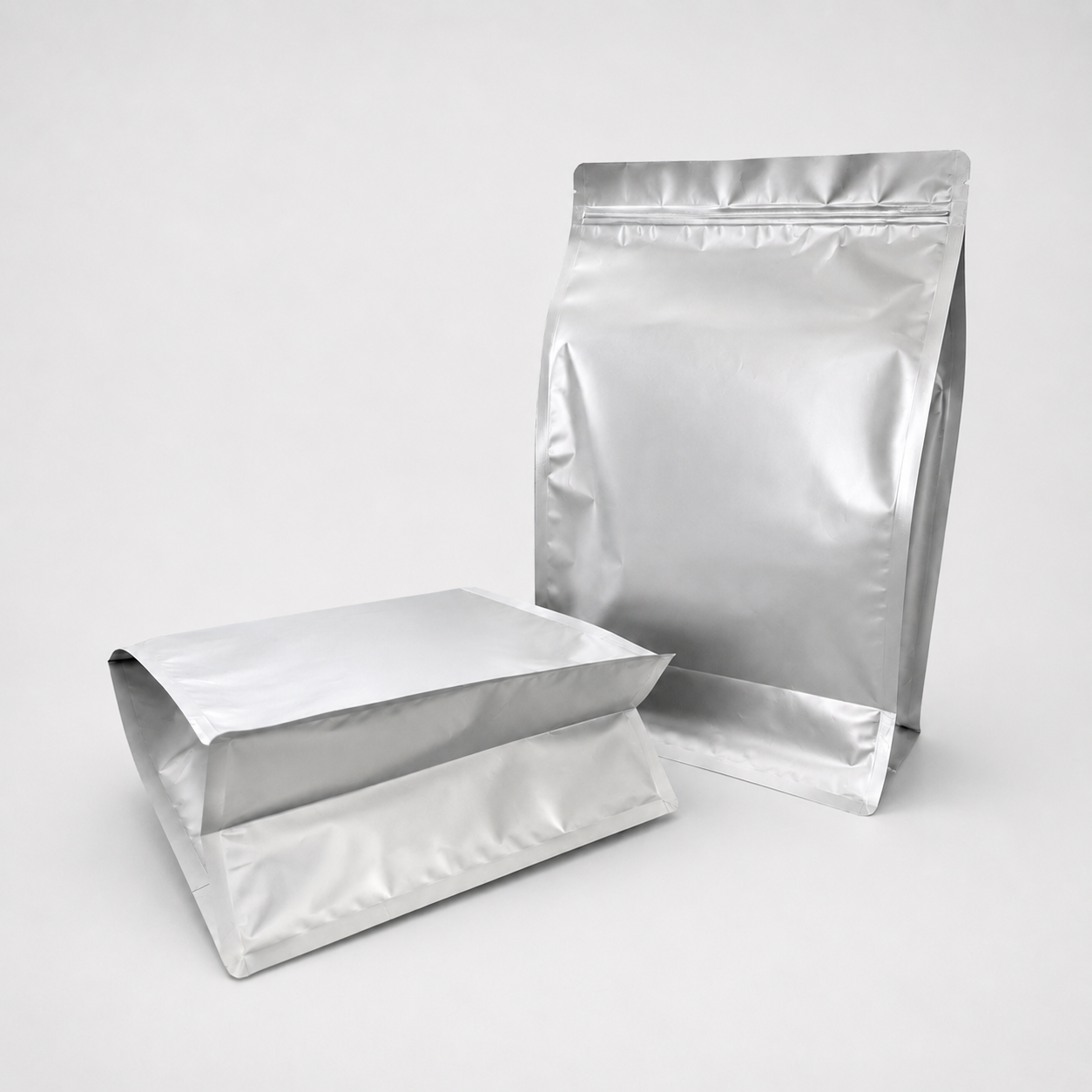 5kg main 5kg Matt Silver Flat Bottom Mylar Bag with Zipper, Foil Lined (100 pcs) (300×460+150mm)