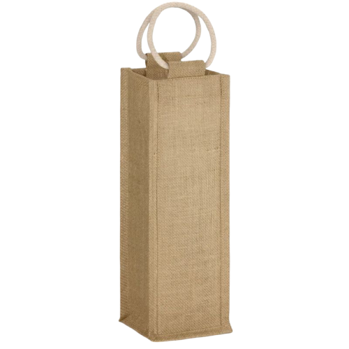 Hessian Single Bottle Wine Bags, Eco-Friendly, Reusable (L10xW10xH30cm) (75pcs)