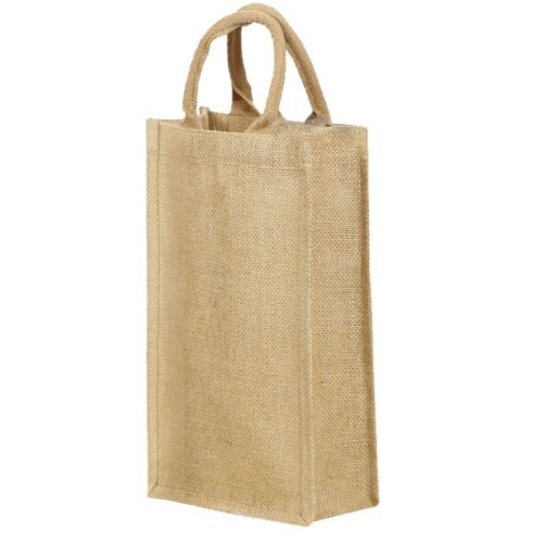 Hessian Two-Bottle Wine Gift Bags with Soft Cotton Handles, Reusable (L20xW20xH30cm) (75pcs)