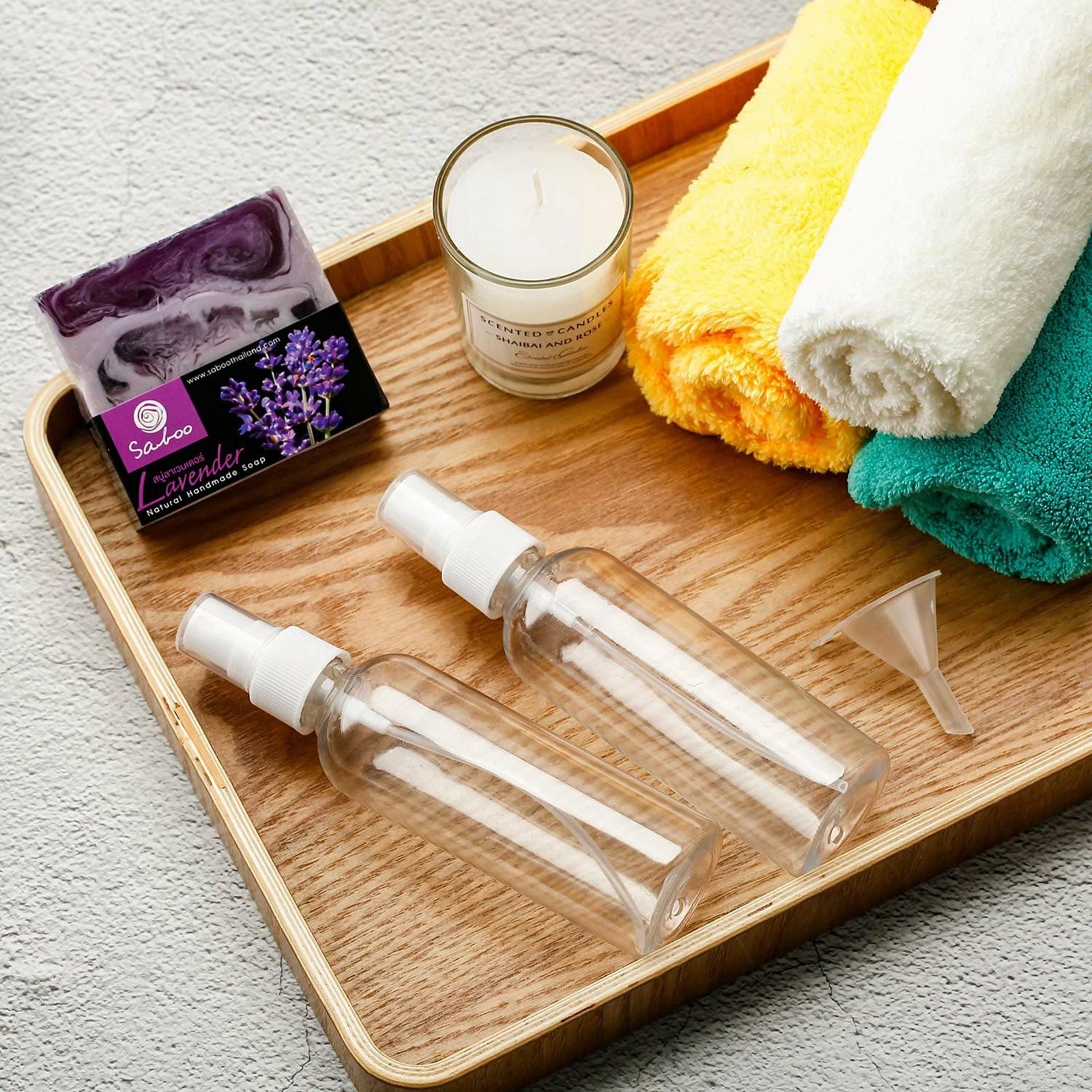 spray bottle 002 50ml Clear PET Bottles Tall Boston Round, 20/410 Neck, Refillable Plastic Bottles (100 Units)