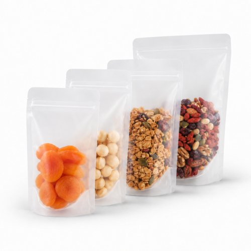 Single Material Recyclable Clear Stand Up Pouch with Zipper (100 pcs) – 100g (120×200+80mm)