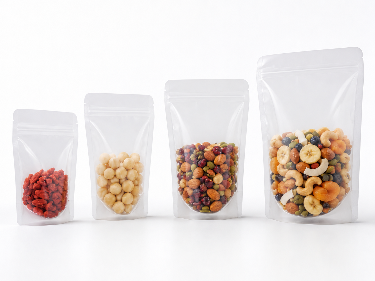 recyclable clear 02 Single Material Recyclable Clear Stand Up Pouch with Zipper (100 pcs) – 250g (160×230+90mm)