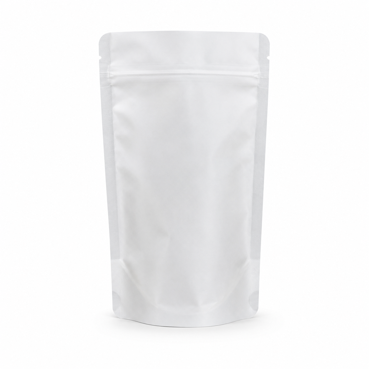 white smooth 02 100g Smooth Matt White Finish Recyclable Stand Up Pouch with Zipper (100 pcs) (120×200+80mm)