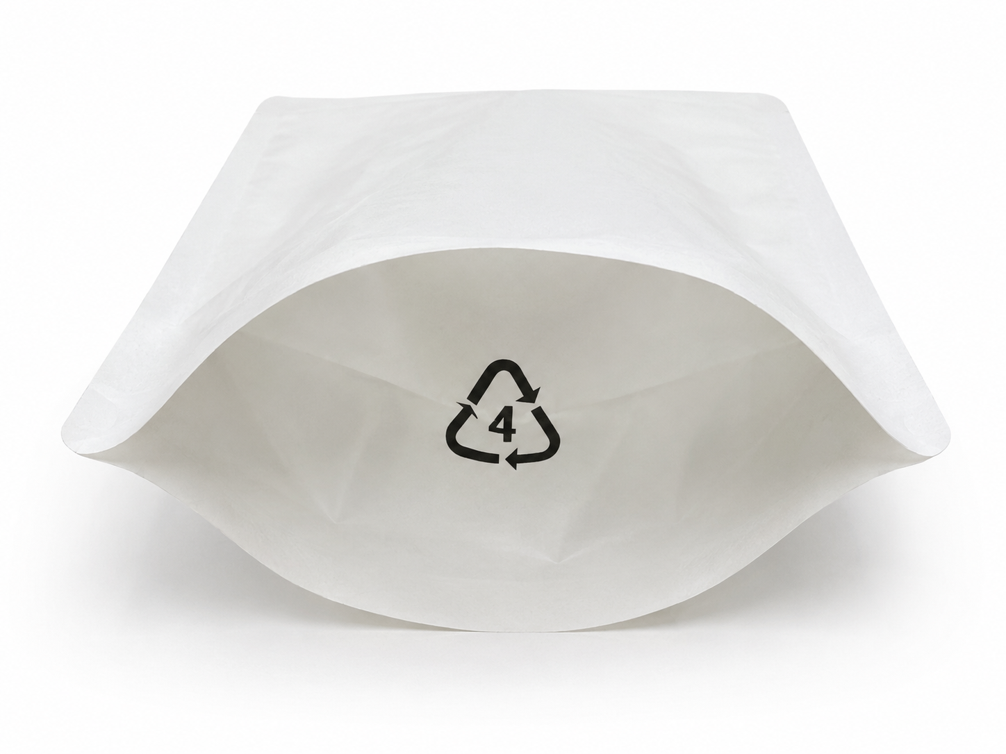 white smooth 03 100g Smooth Matt White Finish Recyclable Stand Up Pouch with Zipper (100 pcs) (120×200+80mm)