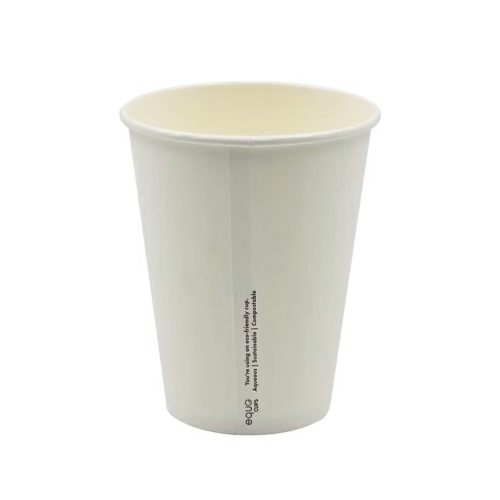 12oz Eco Friendly Aqueous White Single Wall Coffee Cup (1000 units)