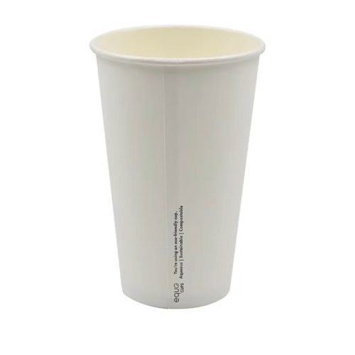 16oz Eco Friendly Aqueous White Single Wall Coffee Cup (1000 units)