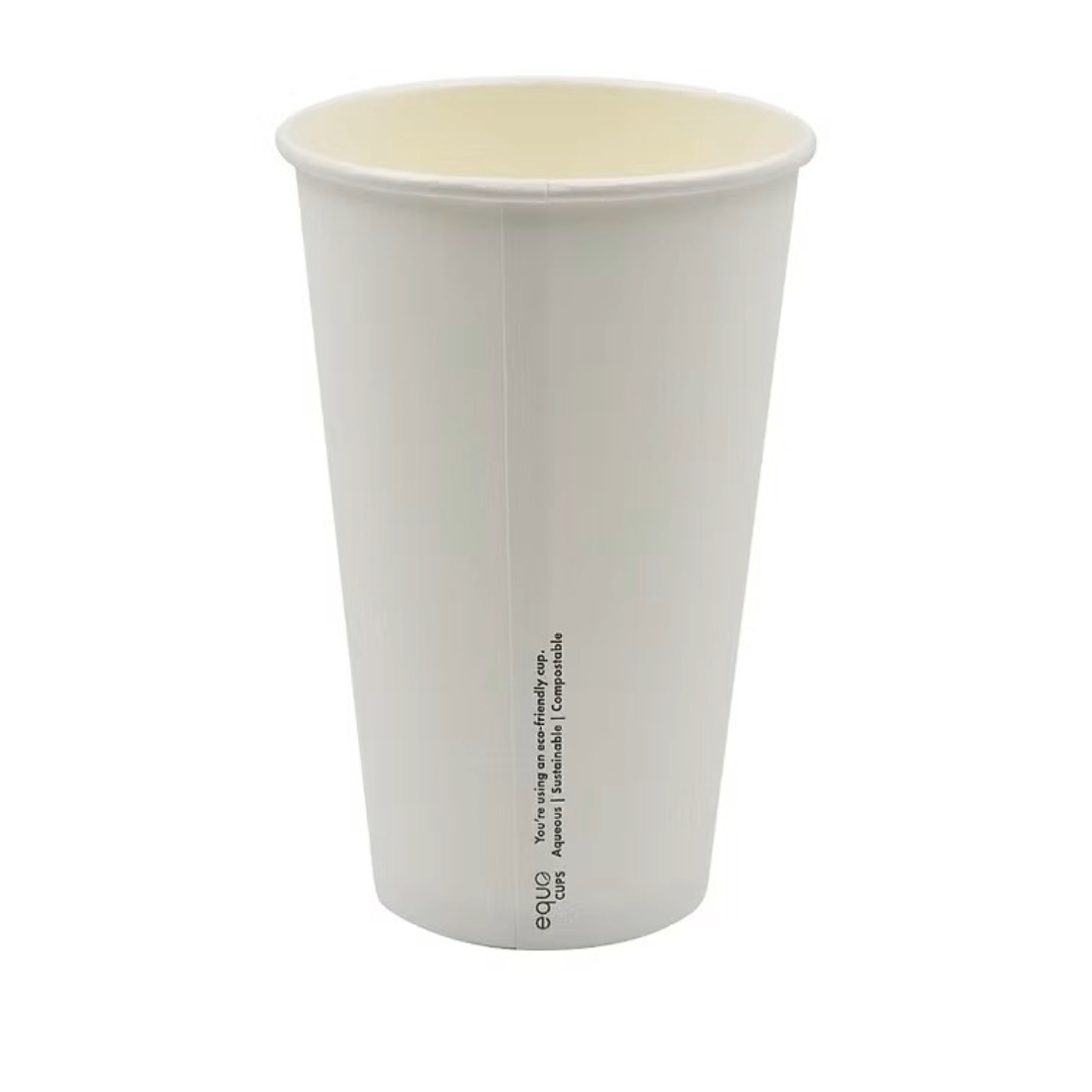 AMD-SWAQ-16W90 16oz Eco Friendly Aqueous White Single Wall Coffee Cup (1000 units)