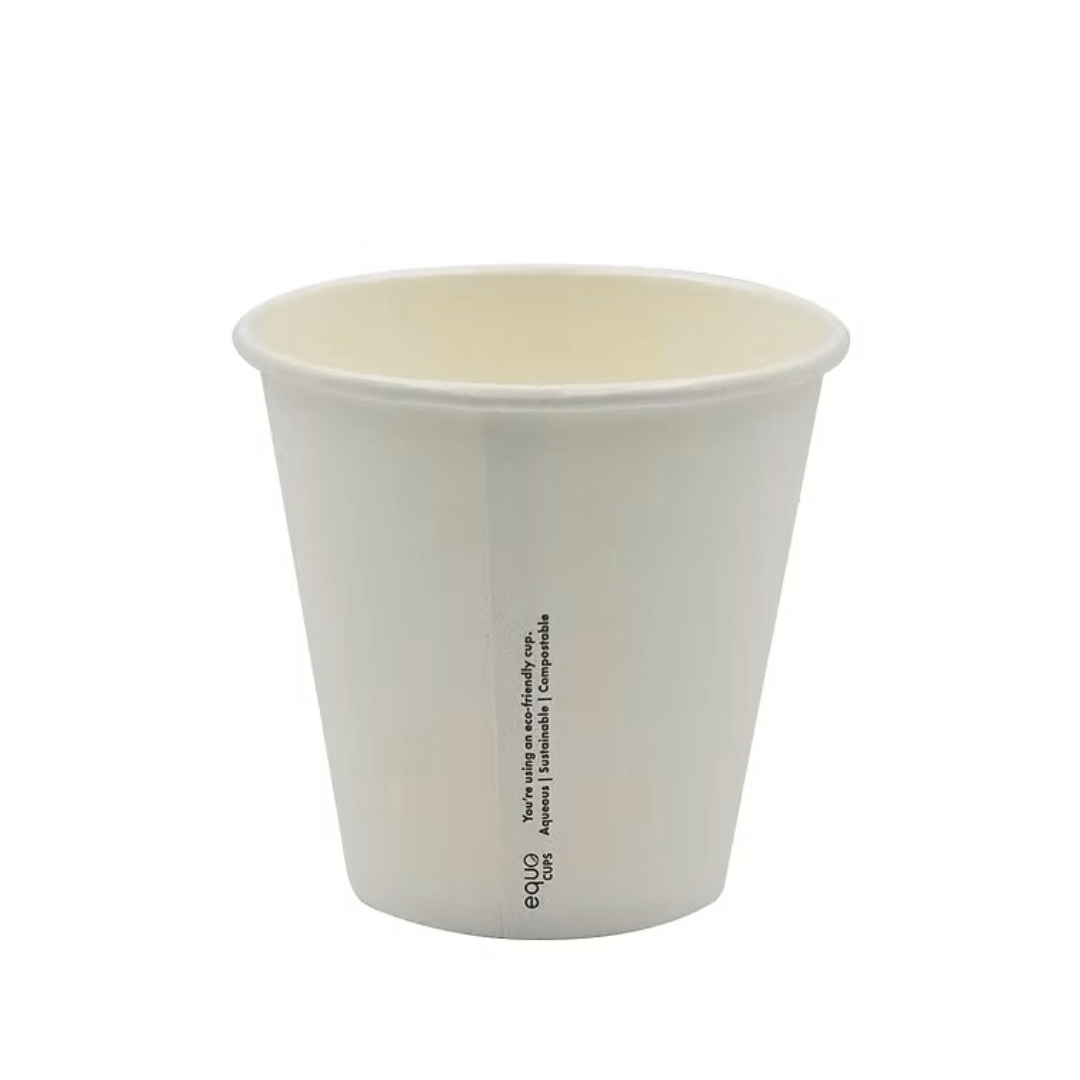 AMD-SWAQ-8W90 8oz Eco Friendly Aqueous White Single Wall Coffee Cup (1000 units)