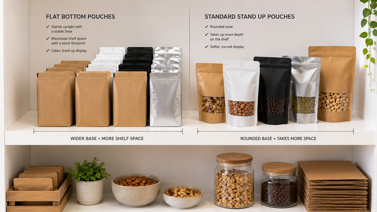 Flat Bottom Pouches vs Stand Up Pouches: Which Packaging Format Works Better?